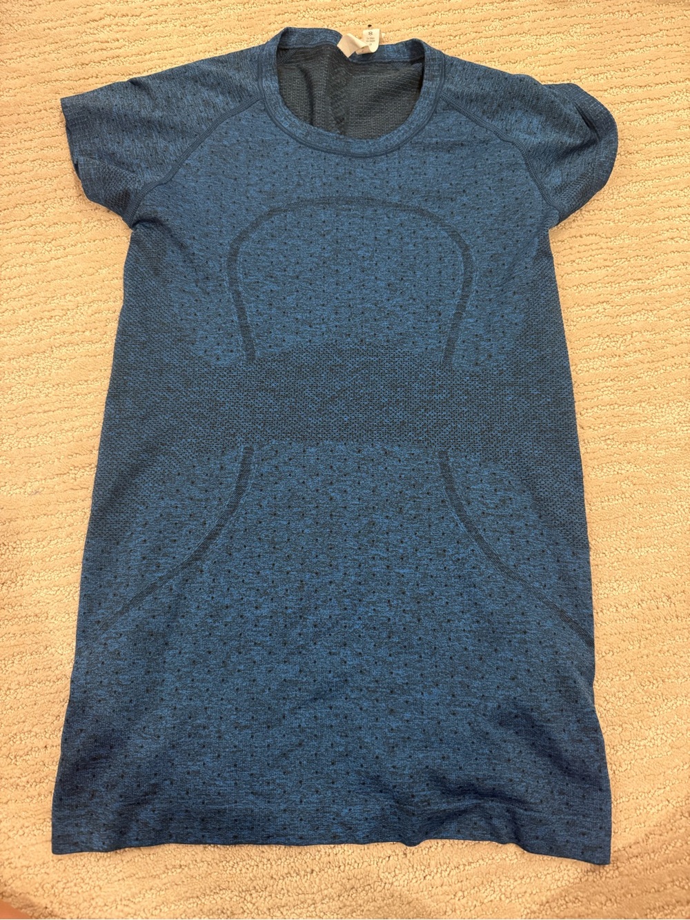 Lululemon blue Heather polka dot swiftly tech tee size 6